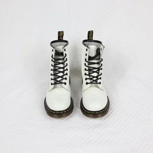 White 1460 Smooth Leather Lace Up Boots
